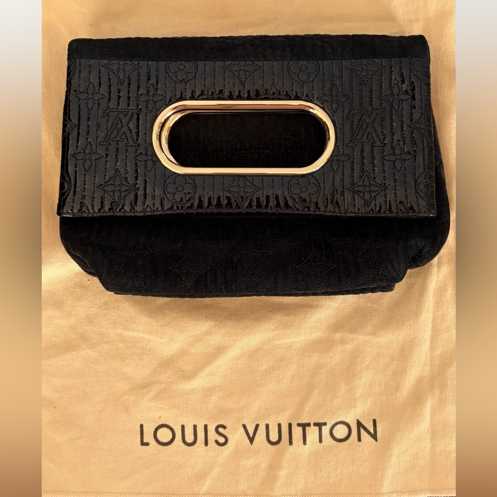 Louis Vuitton limited edition black Monogram Motard Afterdark clutch